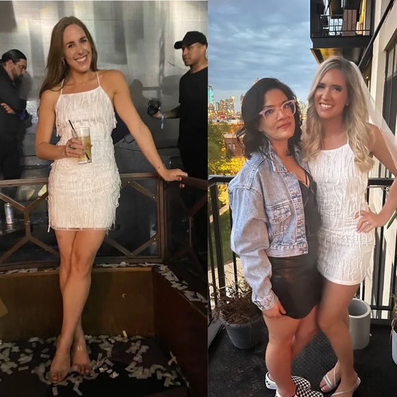 White Fringe Lace-Up Backless Mini Cocktail Dress from LuLus - Picture 6 of 8